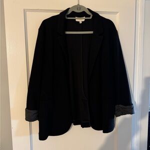 Skies Are Blue Black Blazer with Gray Accents